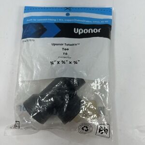 Uponor TotalFit Tee Plumbing Fitting 3/4 Inch Black NEW TF4757575 Push Connect
